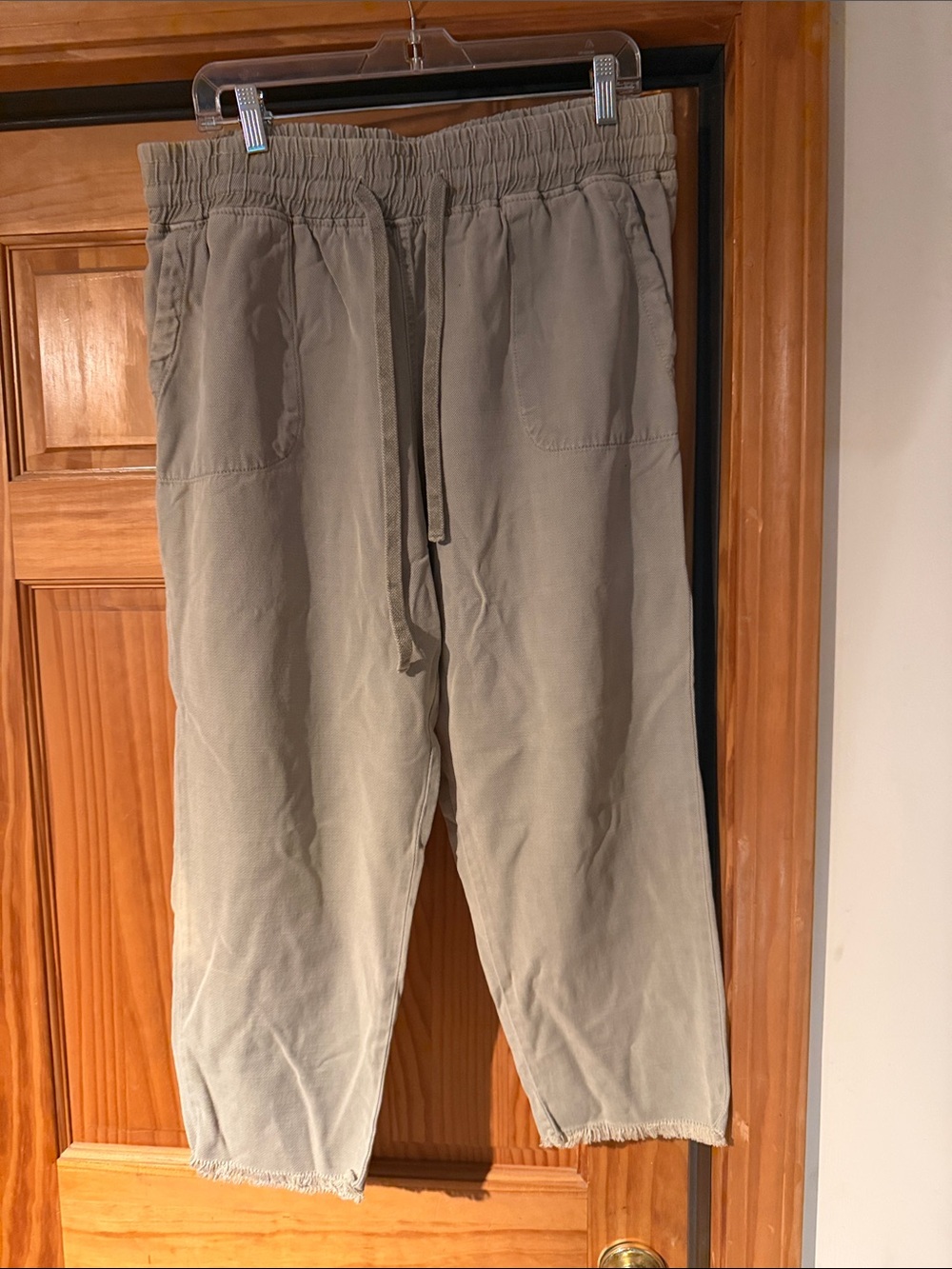 Zara Light Taupe Drawstring Track Pants